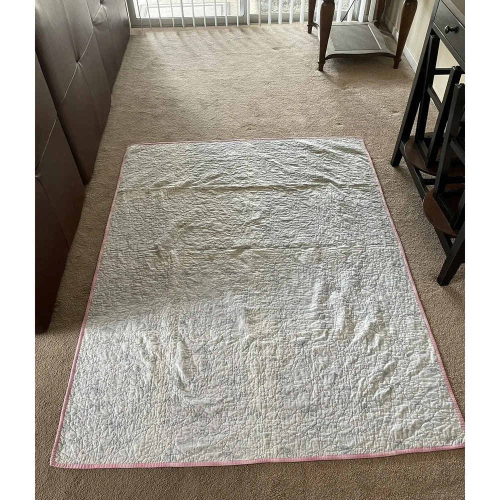 VTG Patchwork Quilt Blanket Angels Cottagecore Victorian Trip Around The World‎